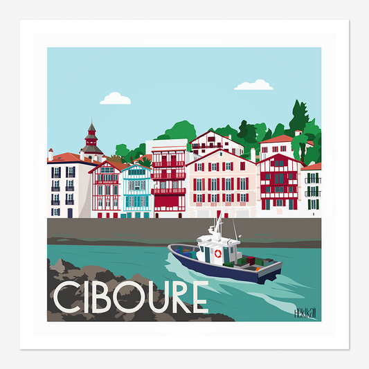 Ciboure - bateau rentrant au port