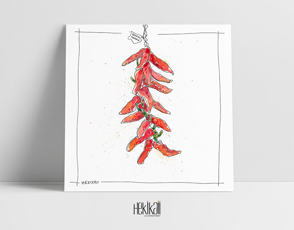 Piments d'Espelette - aquarelle