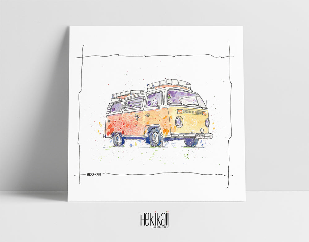 Combi Van - aquarelle